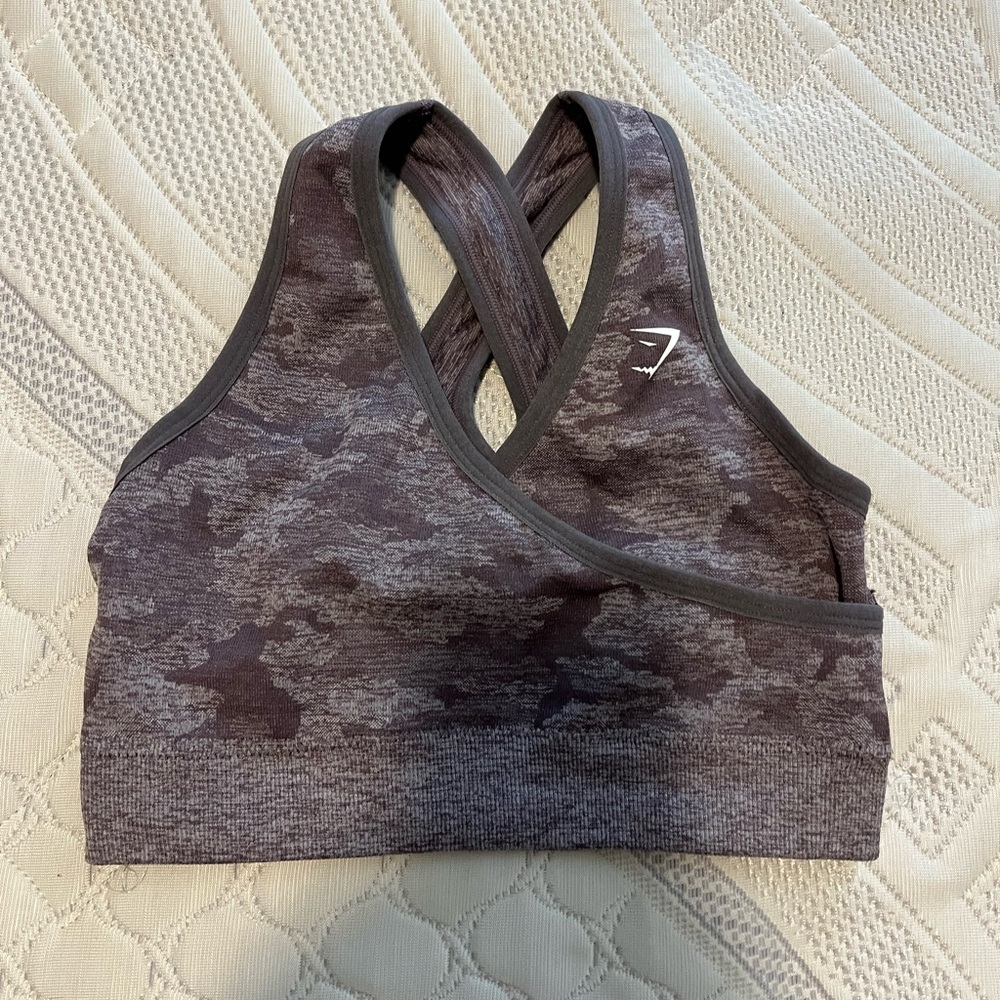 Size Small Purple Camo Gymshark Sports bra.
